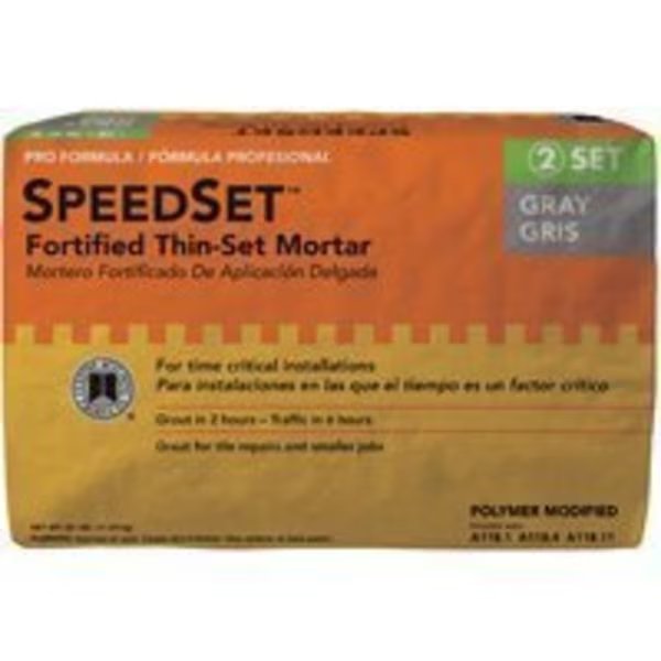 CUSTOM SpeedSet SDS25 Fortified Thin-Set Mortar, Powder, Gray, 25 lb Bag, Custom Building Products, Mfr#: SDS25